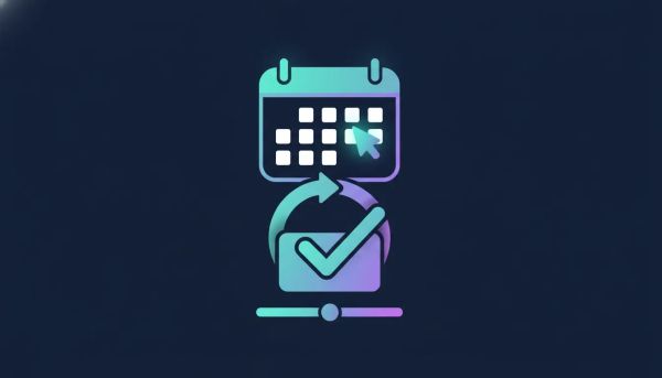 Illustration of a calendar booking interface with buy now pay later style split payment confirmation in a modern SaaS design