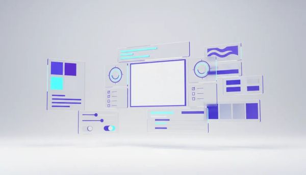 Illustration of a customizable marketing audit report in HighLevel with brand-matching colors, typography controls, and modular sections displayed without text.