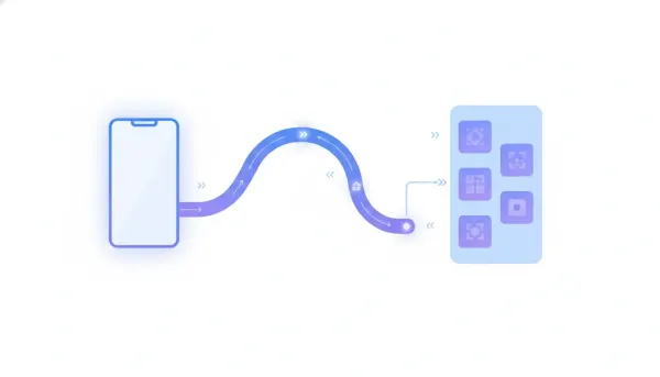 Illustration of voice AI transferring a call directly to the correct phone extension using routed signals and streamlined connection paths, without requiring callers to restart menus.