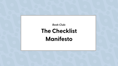 The Checklist Manifesto