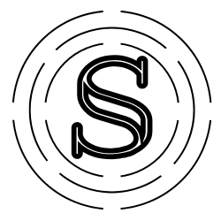 Letter "S" surrounded by three concentric circles, each with four openings