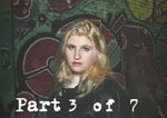 Louise Weard in character, captioned with "part 3 of 7"