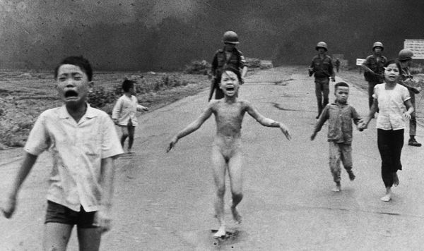 "The Terror of War", photograph showing Phan Thi Kim Phuc running down a road near Trảng Bàng, Vietnam. 