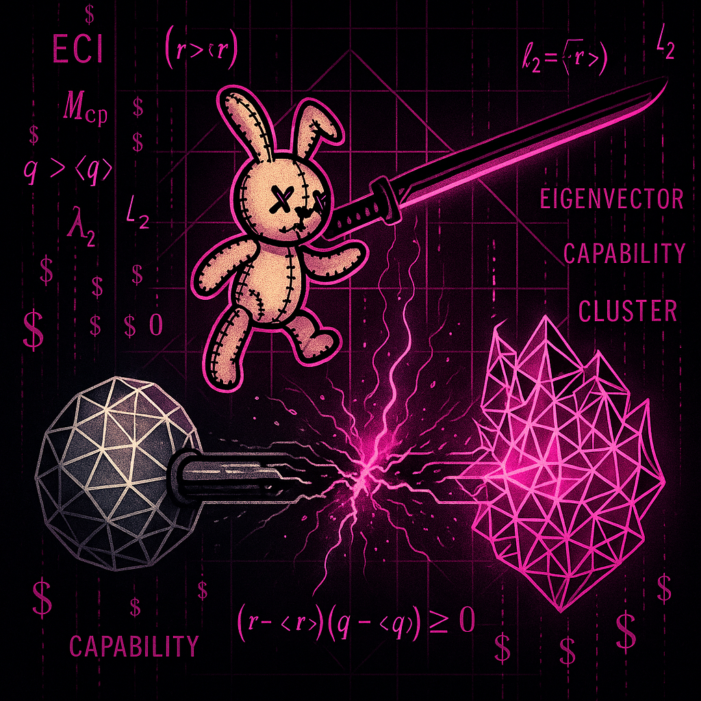 Eigenvalue decomposition showing two clusters separated by unstable middle ground