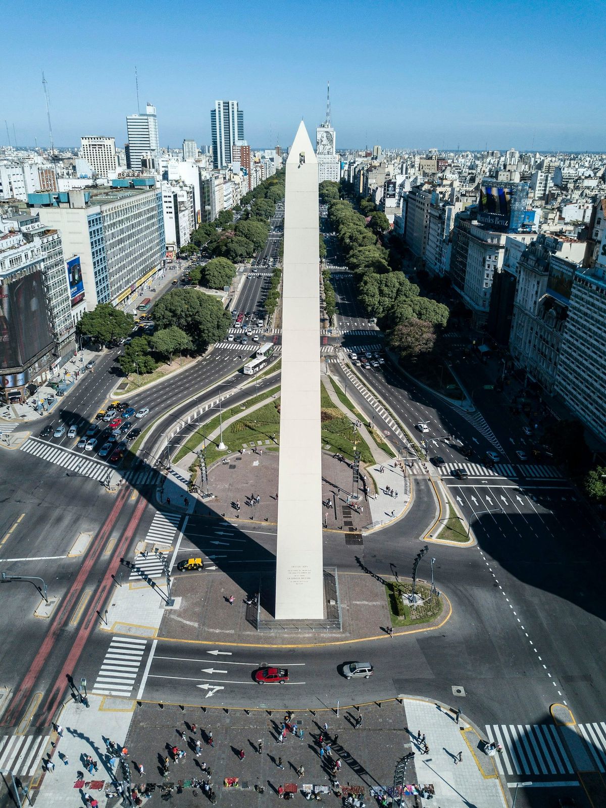 The Obelisco on Avenida 9 de Julio in Buenos Aires, Argentina