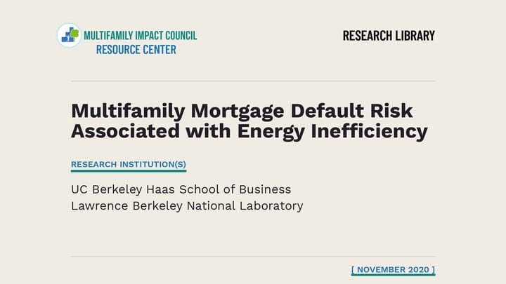 How Energy Inefficiency Raises Multifamily Default Risk