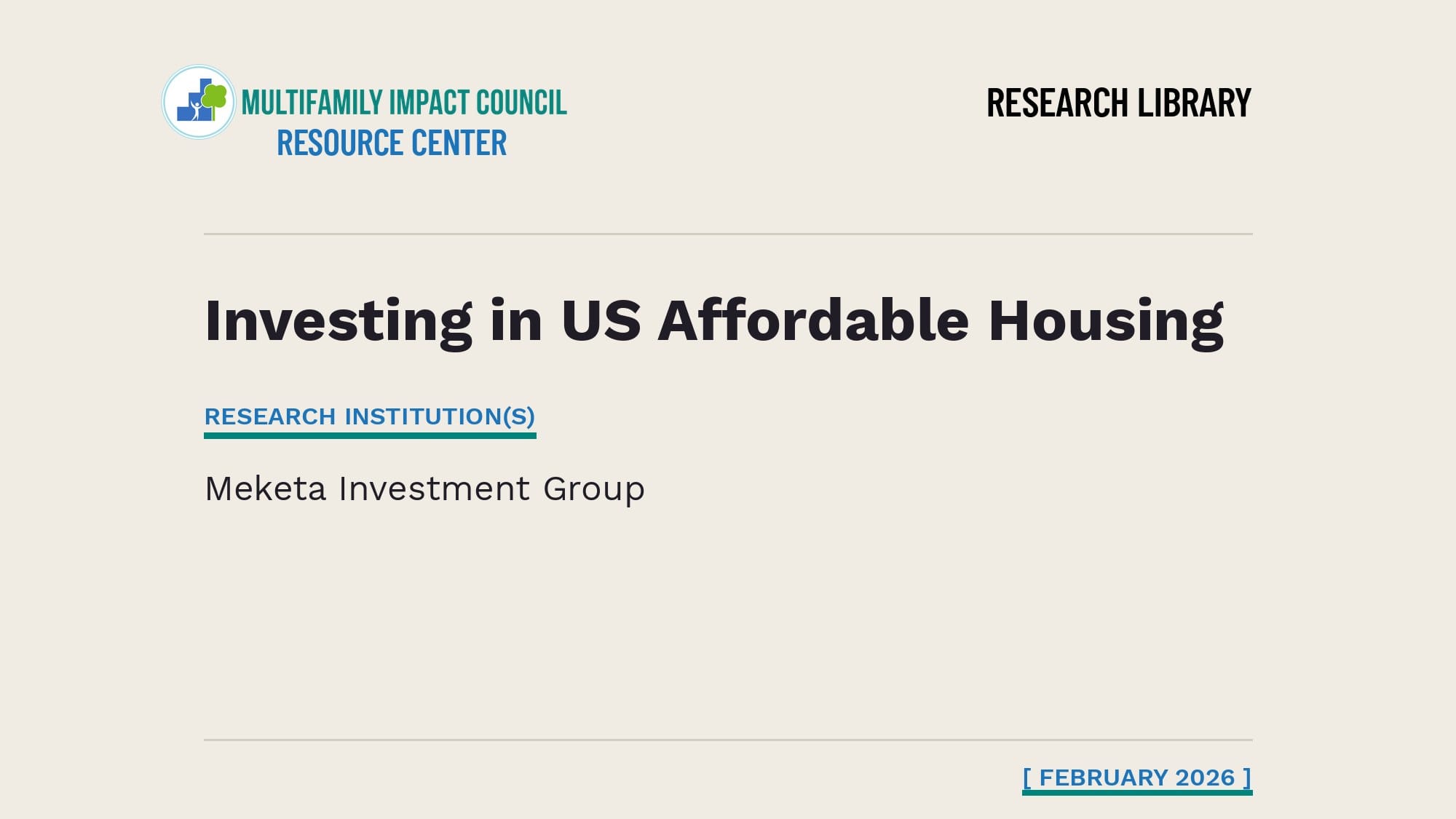 The Investment Case for Affordable Rental Housing in the United States