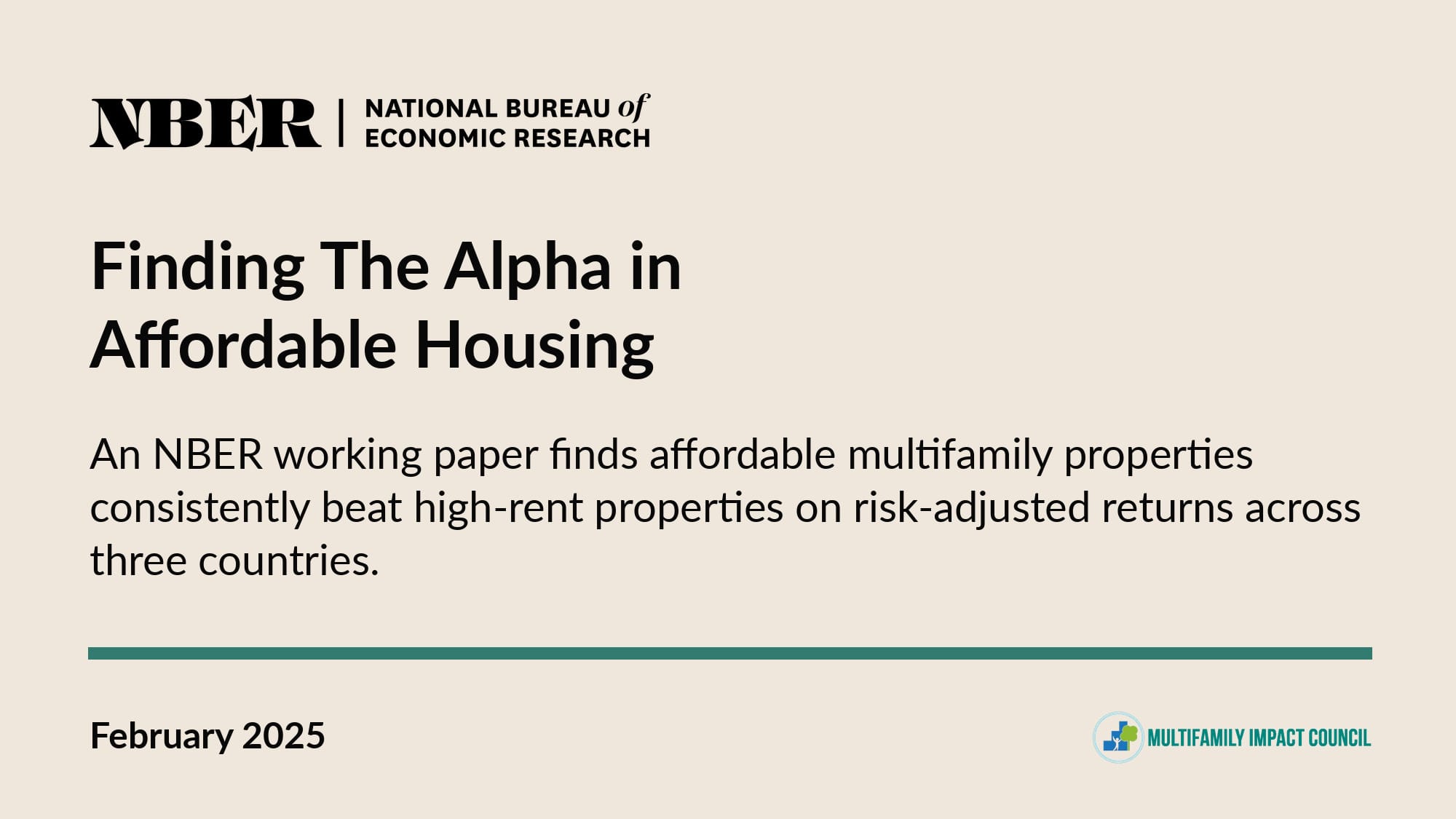 Finding The Alpha in Affordable Housing