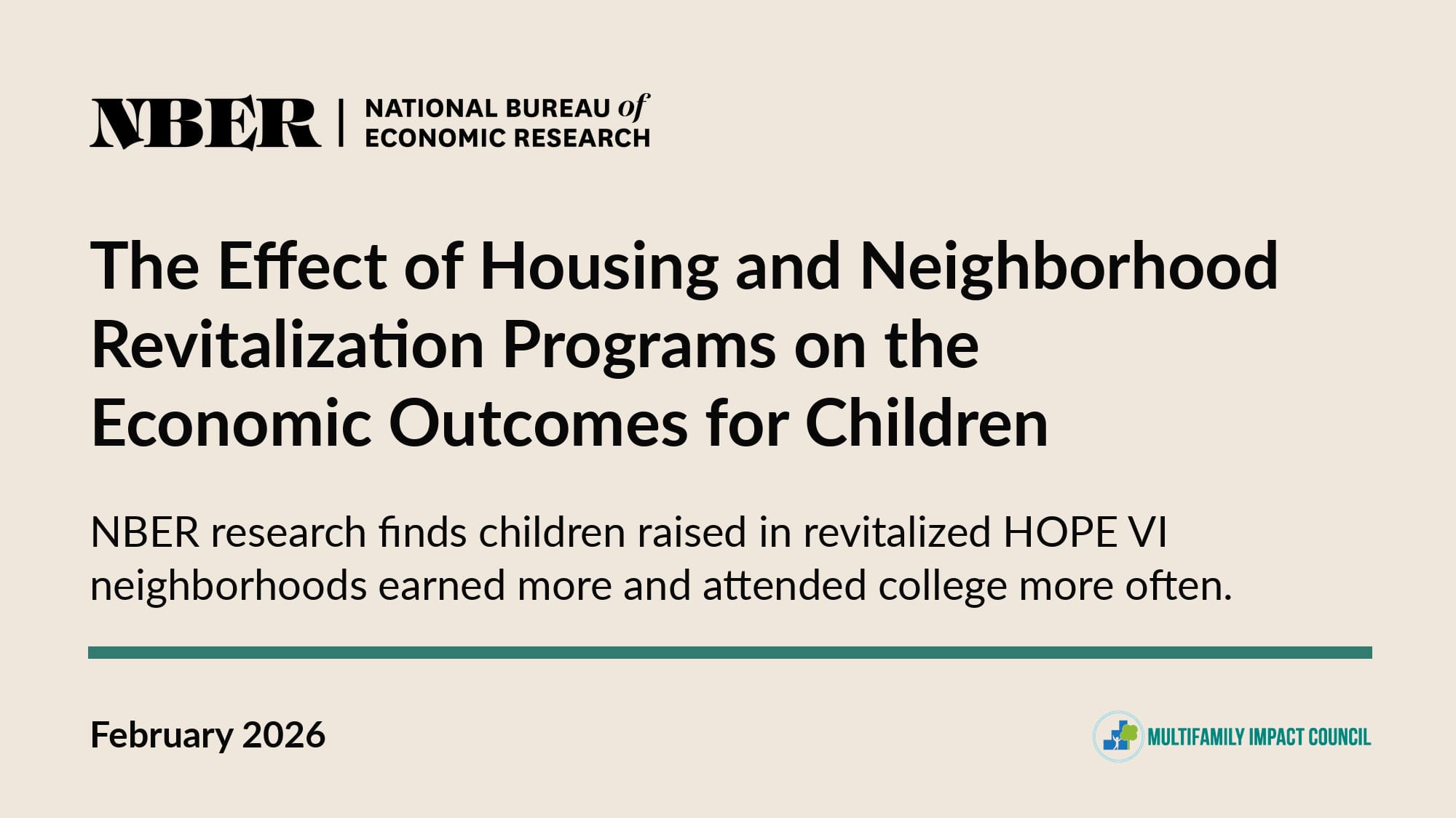 The Effect of Housing and Neighborhood Revitalization Programs on the Economic Outcomes for Children