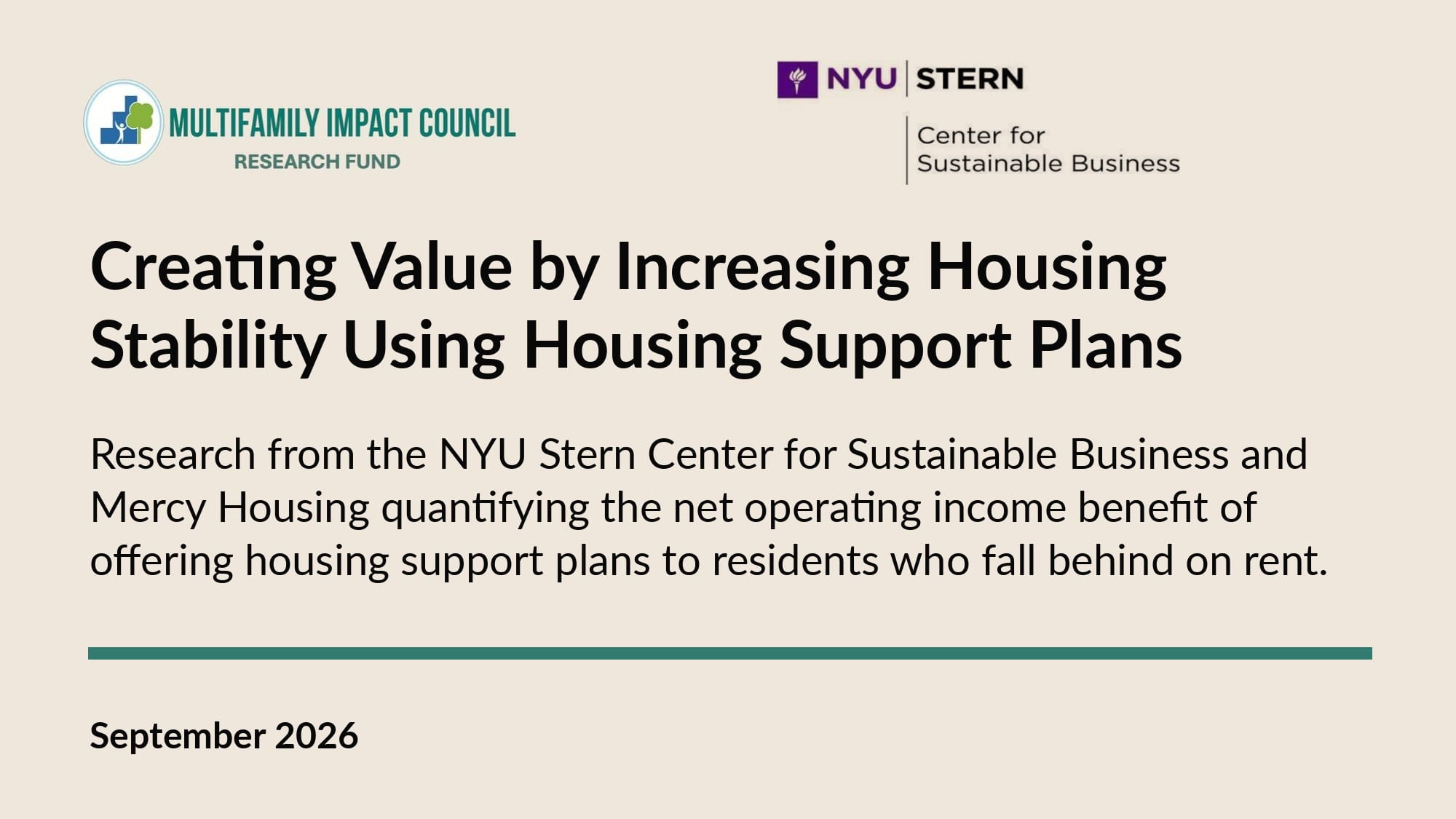 Creating Value by Increasing Housing Stability Using Housing Support Plans