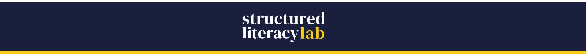 Structured Literacy Lab landing-page header showing the logo without navigation links