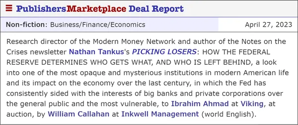 Book Announcement: Picking Losers (Also I Was in Politico Last Week)