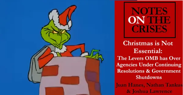 Christmas is Not Essential: the Levers OMB has Over Agencies under Continuing Resolutions and Government Shutdowns