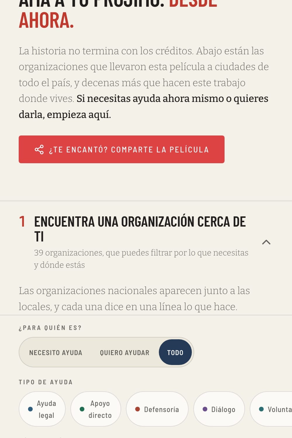 The Brotherhood resource page in Spanish, with the EN / ES switch in the header