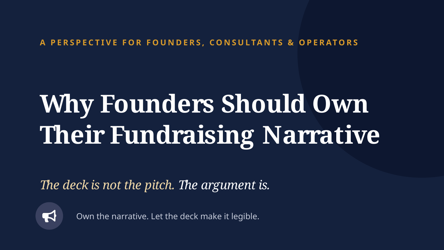Title slide of the deck AskDeck produced for “Your Deck Is Not Your Pitch. Your Argument Is.” — the presentation embedded in the post.