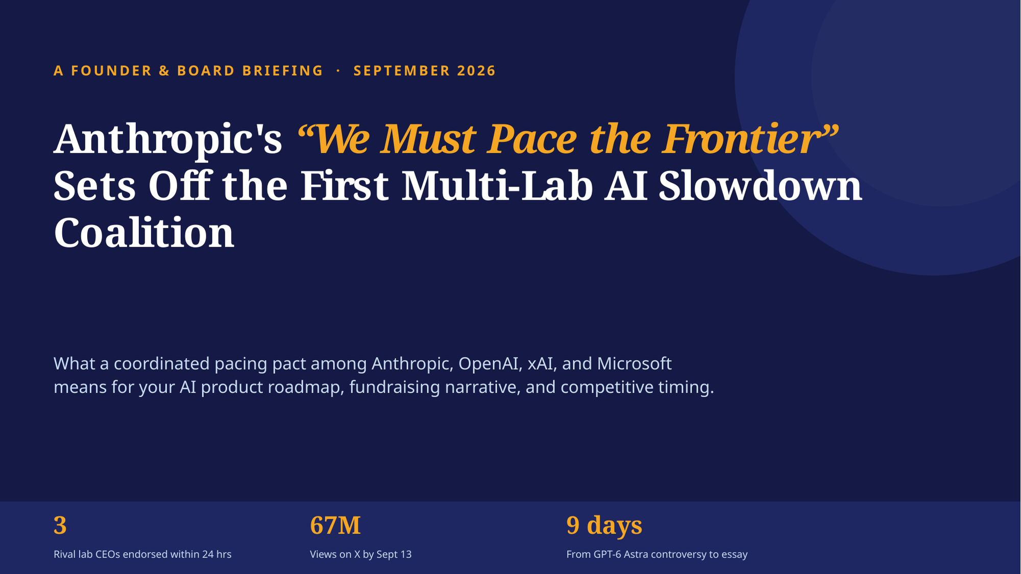 Pacing the Frontier: What Amodei's AI Slowdown Plan Really Means