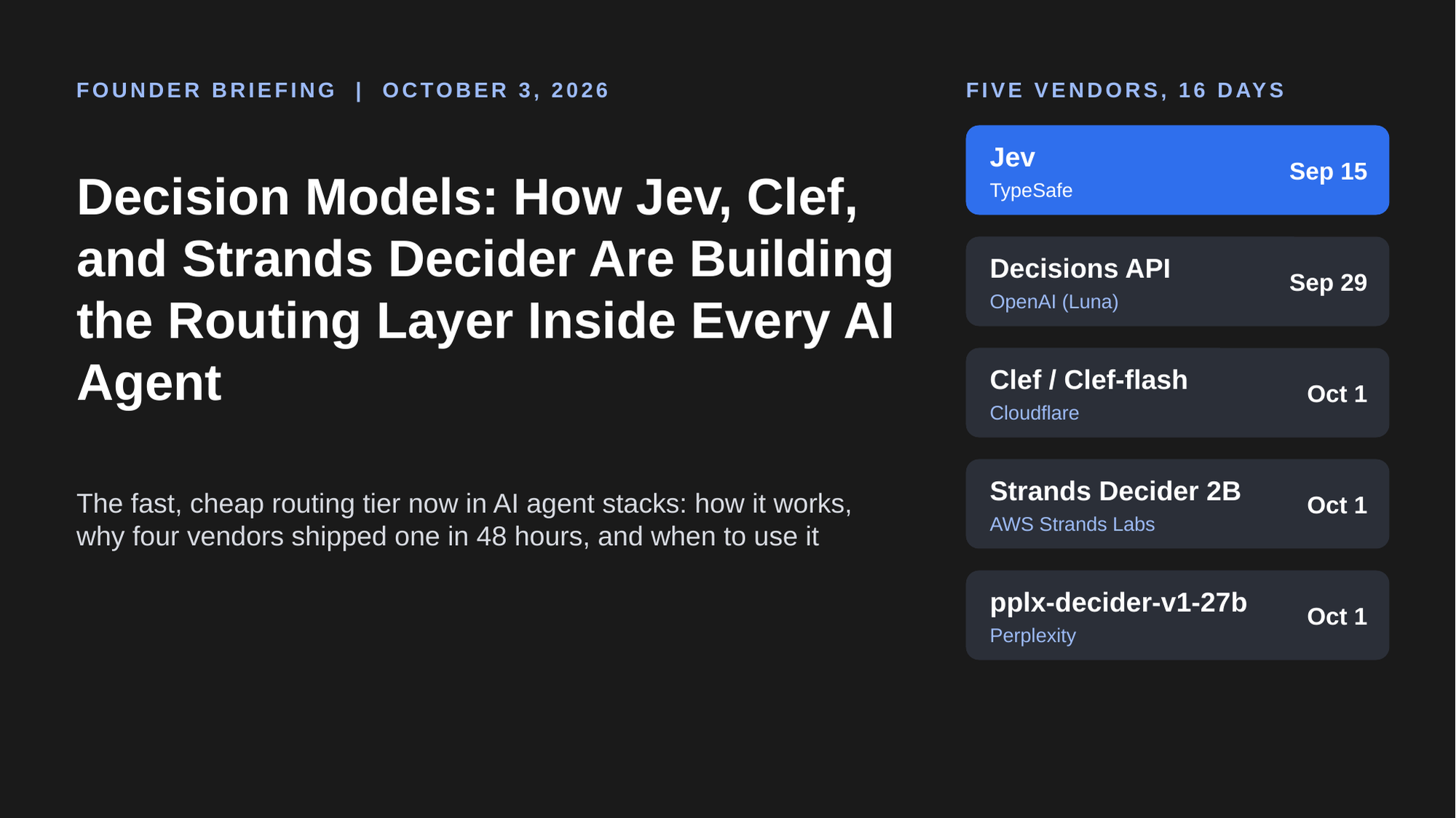 Decision Models Explained: AI's New Fast, Cheap Routing Layer