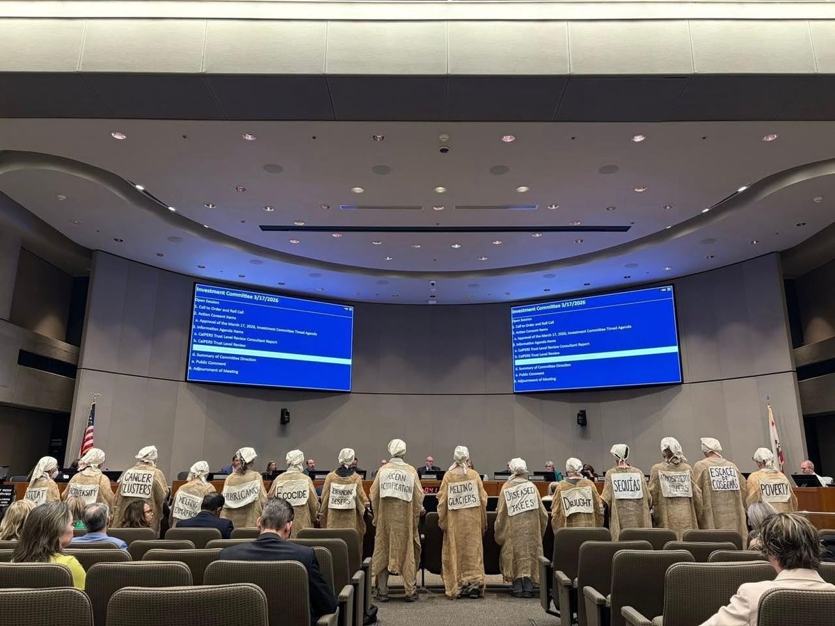 Retirees, State Workers Testify and Hold Silent Vigil Urging CalPERS to Divest from Fossil Fuels