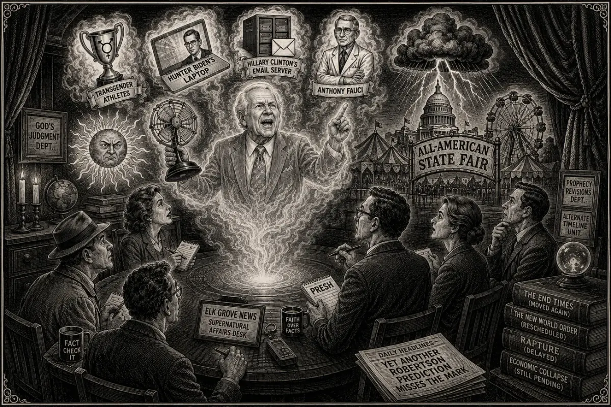 Pat Robertson Returns From the Dead to Explain Trump's All-American State Fair Disaster | Satire