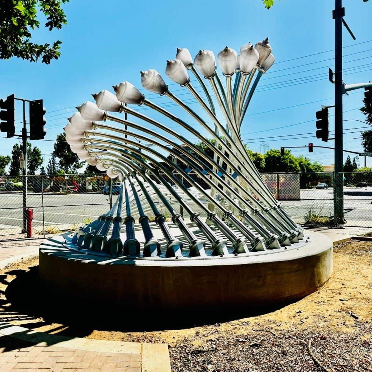 'Radiant Eddy' Sculpture Installed at Future Elk Grove Library as Old Town Revitalization Efforts Continue