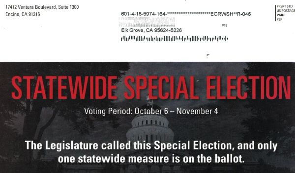 Mailer From 'New Majority' Targets Late Prop. 50 Voters