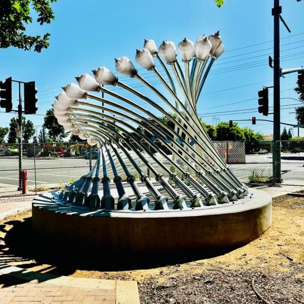 'Radiant Eddy' Sculpture Installed at Future Elk Grove Library as Old Town Revitalization Efforts Continue