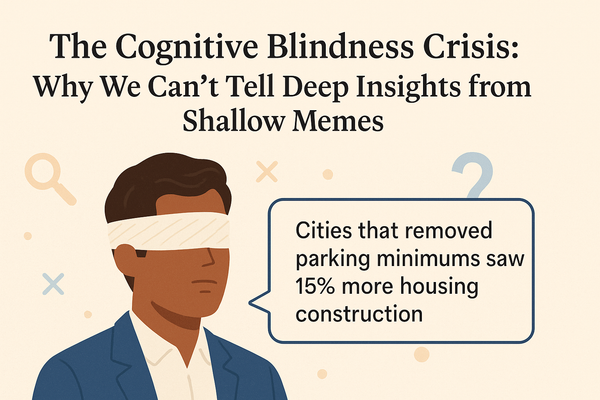 The Cognitive Blindness Crisis: Why We Can't Tell Deep Insights from Shallow Memes