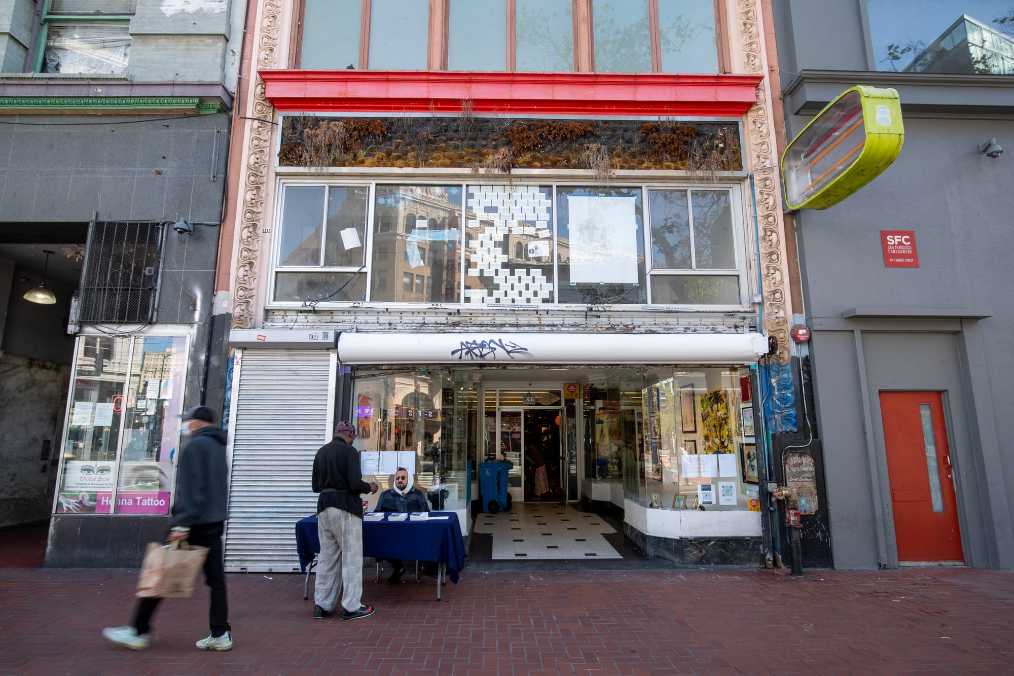 The Community Arts Program at 1009 Market St. in San Francisco, California on Oct. 3, 2025. The building has two gallery spaces on either side of its entrance, with the art studio beyond. 
