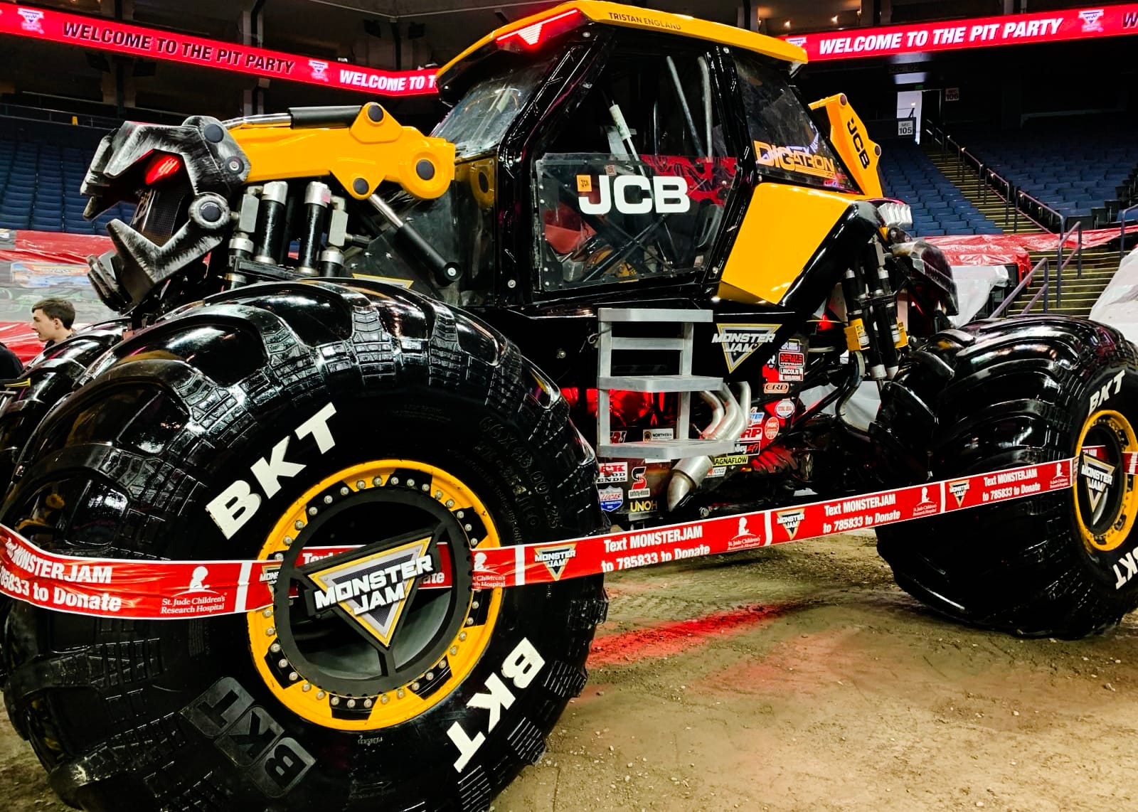 A monster truck on display before the Monster Jam. 