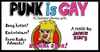 a comic that reads "punk is gay, an illustrated interview with Kochina Rude, drag artist, entertainer, harm redux advocate, a comic by Janelle Blarg"