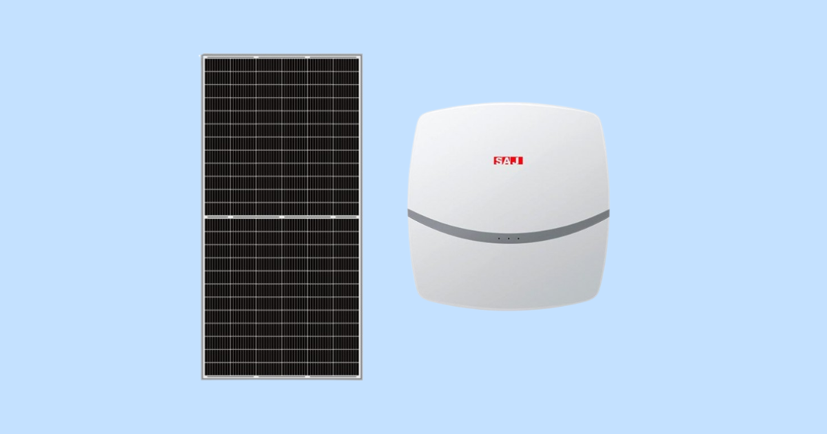 Kit solar com painel Sunova 585W Inversor SAJ 5KW 200V.