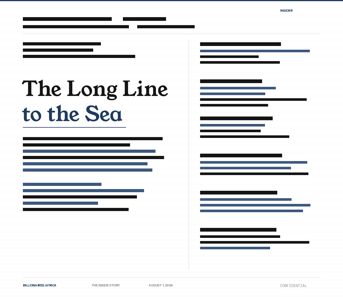 The Inside Story: Paul Obambi — The Long Line to the Sea