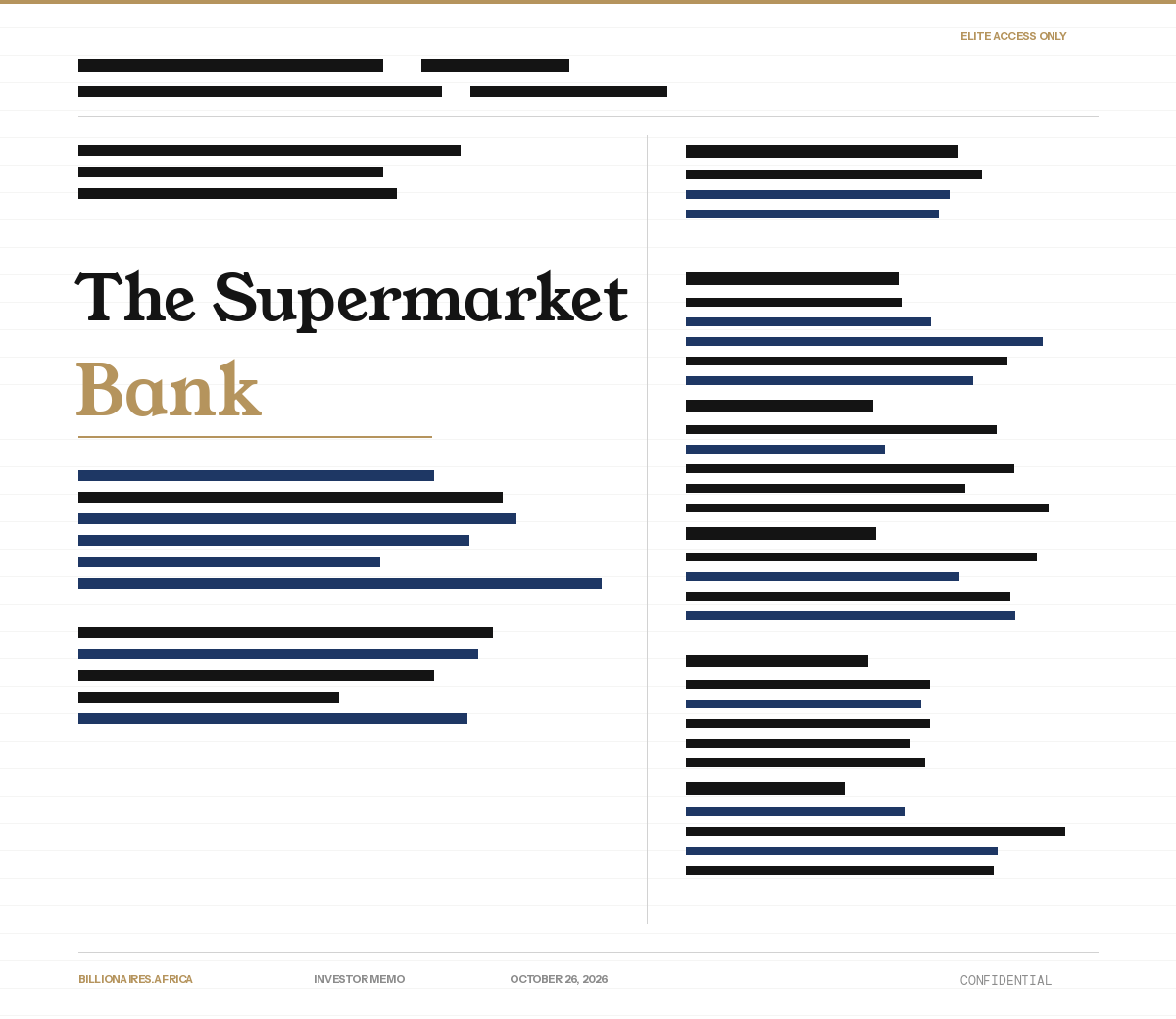 Investor Memo: The Supermarket Bank — Why Christo Wiese's Shoprite Is Talking to...