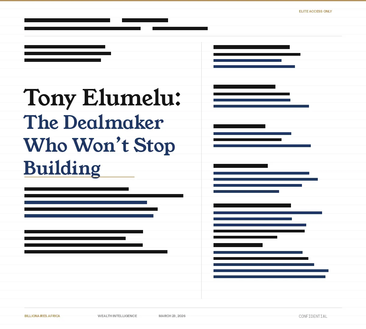 Tony Elumelu: The Dealmaker Who Won’t Stop Building — Macron’s Pick, Transcorp’s Record Year, and the Empire Behind Africa’s Most Visible Businessman