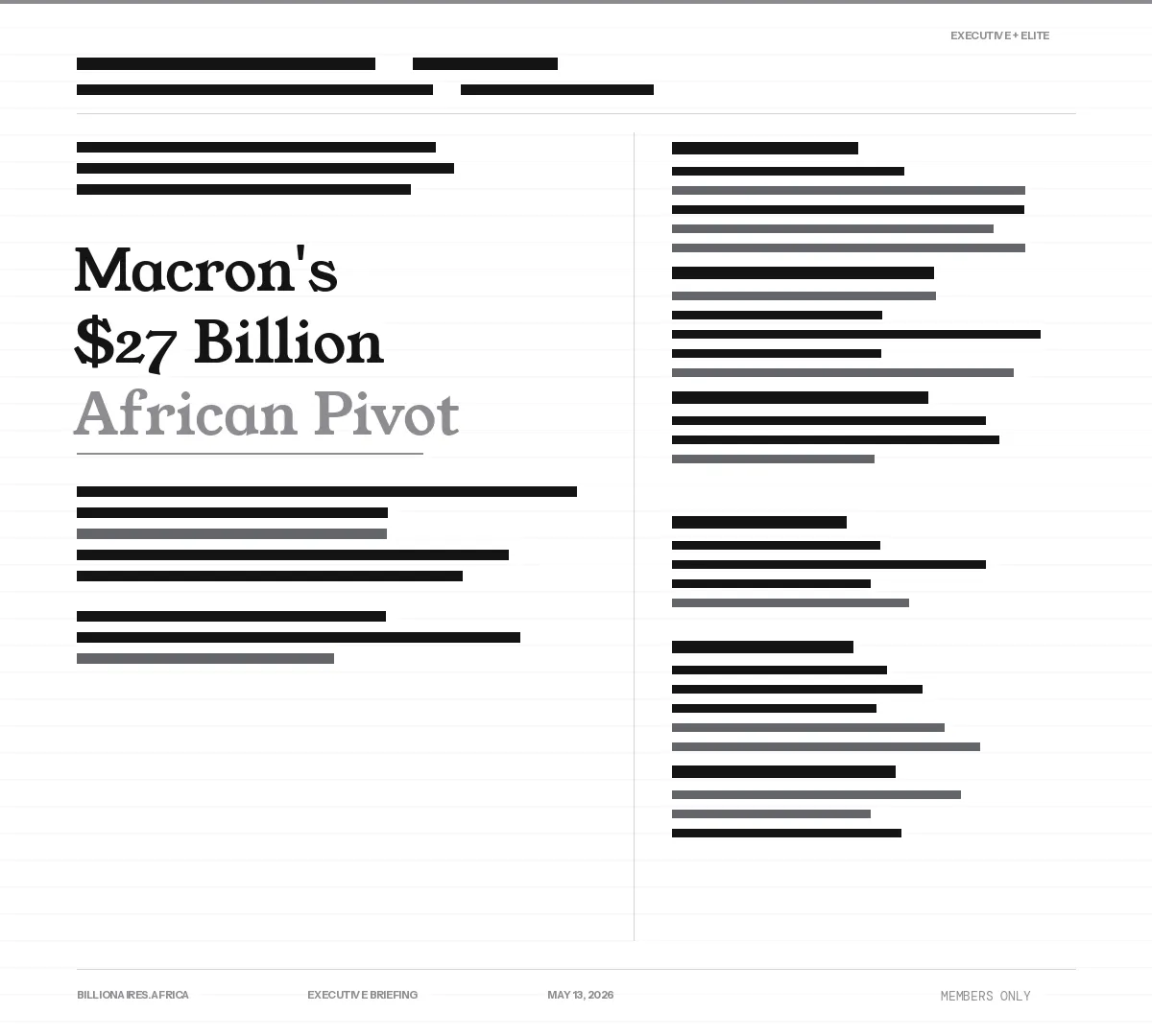 Executive Insight: Macron’s $27 Billion African Pivot — What the Africa Forward Summit Tells Foreign Investors About the End of Françafrique and the New Architecture of European Capital in Africa