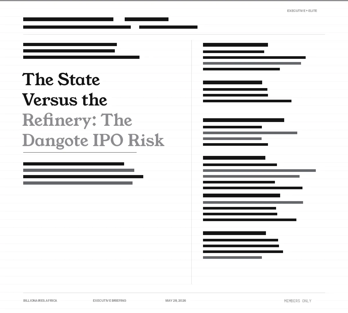 Executive Insight: The State Versus the Refinery — What NNPC's Court Filing Reveals About the Dangote IPO Risk