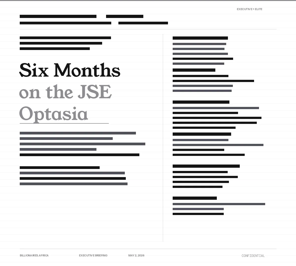 Executive Insight: Six Months on the JSE — What the Optasia Insider Sell-Down Reveals About Africa’s First Major Fintech Listing