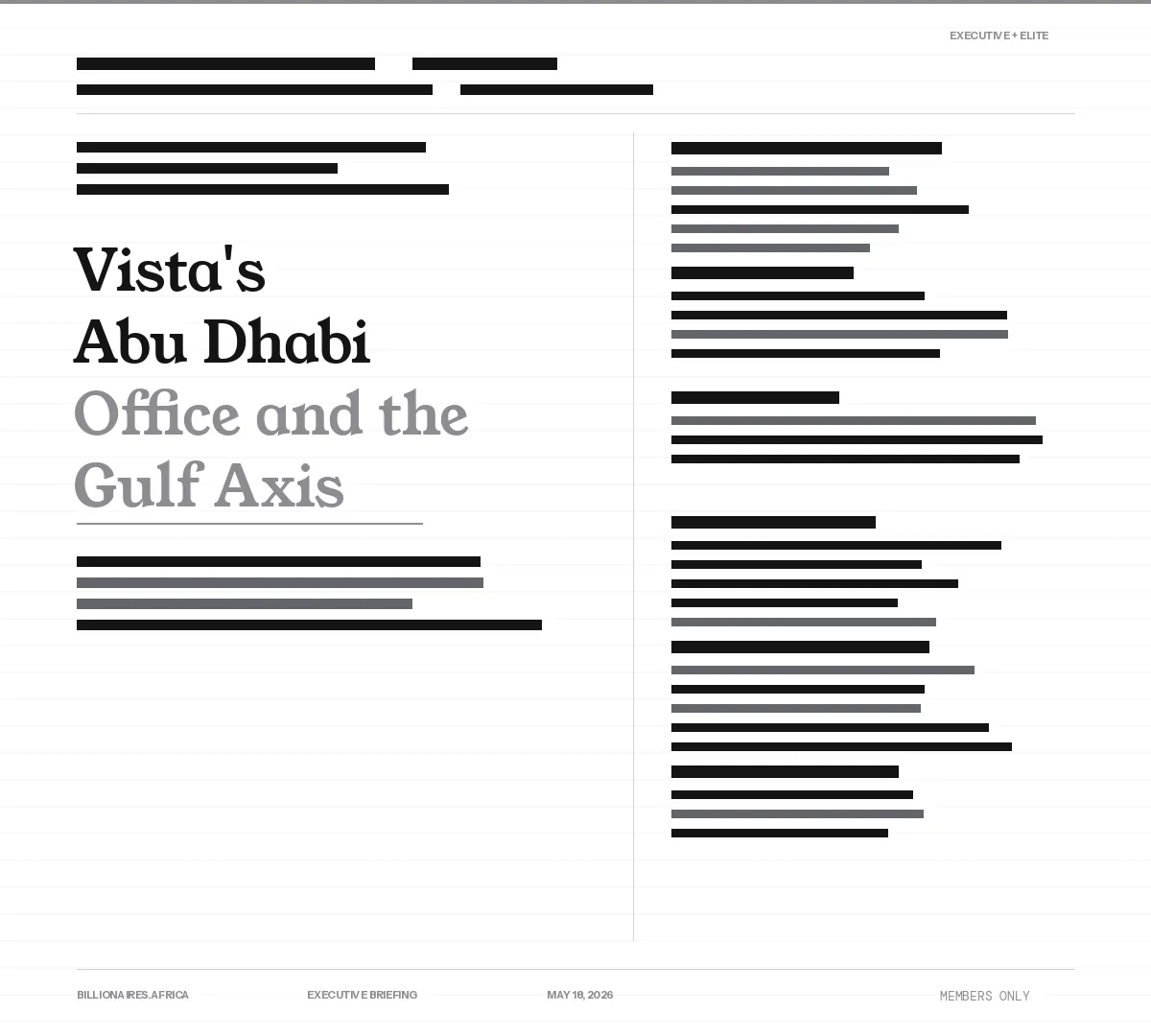 Executive Insight: Robert F. Smith’s Abu Dhabi Office and the Emerging Gulf Axis for African Capital — What Vista’s ADGM Authorization Tells Foreign Investors About the New Architecture of Continental Capital Flows