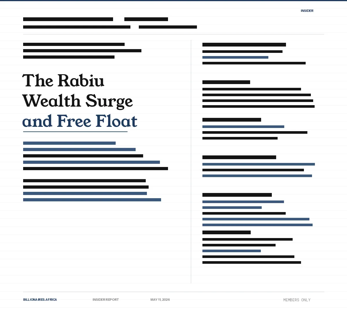 The Inside Story: The Rabiu Wealth Surge and the Free-Float Problem — Why $8.88 Billion in Four Months Is the Most Interesting African Wealth Story of 2026