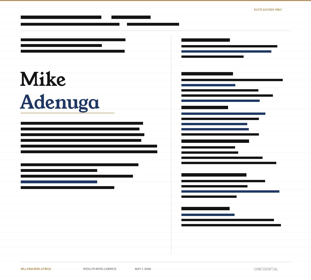 Wealth Intelligence: Mike Adenuga — The Most Opaque Continuity Plan in African Wealth