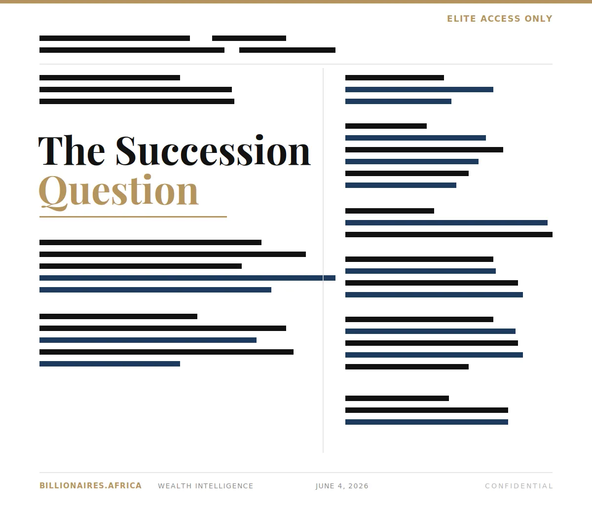Wealth Intelligence: Othman Benjelloun — The Succession Question