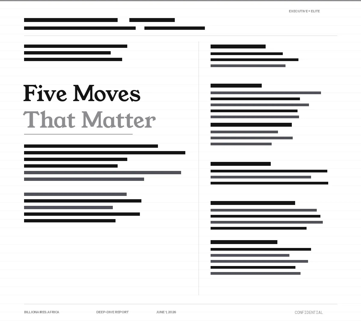 Executive Insight: Five Moves That Matter on the Continent
