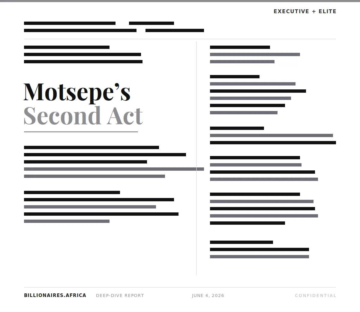 Deep-Dive Report: Patrice Motsepe’s Second Act