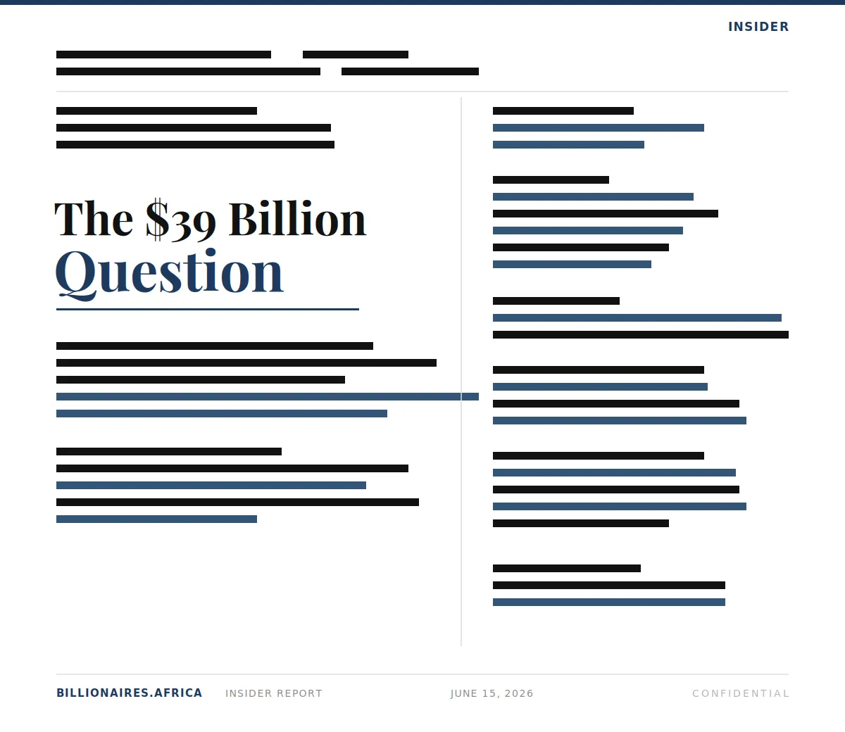 The Inside Story: The $39 Billion Question