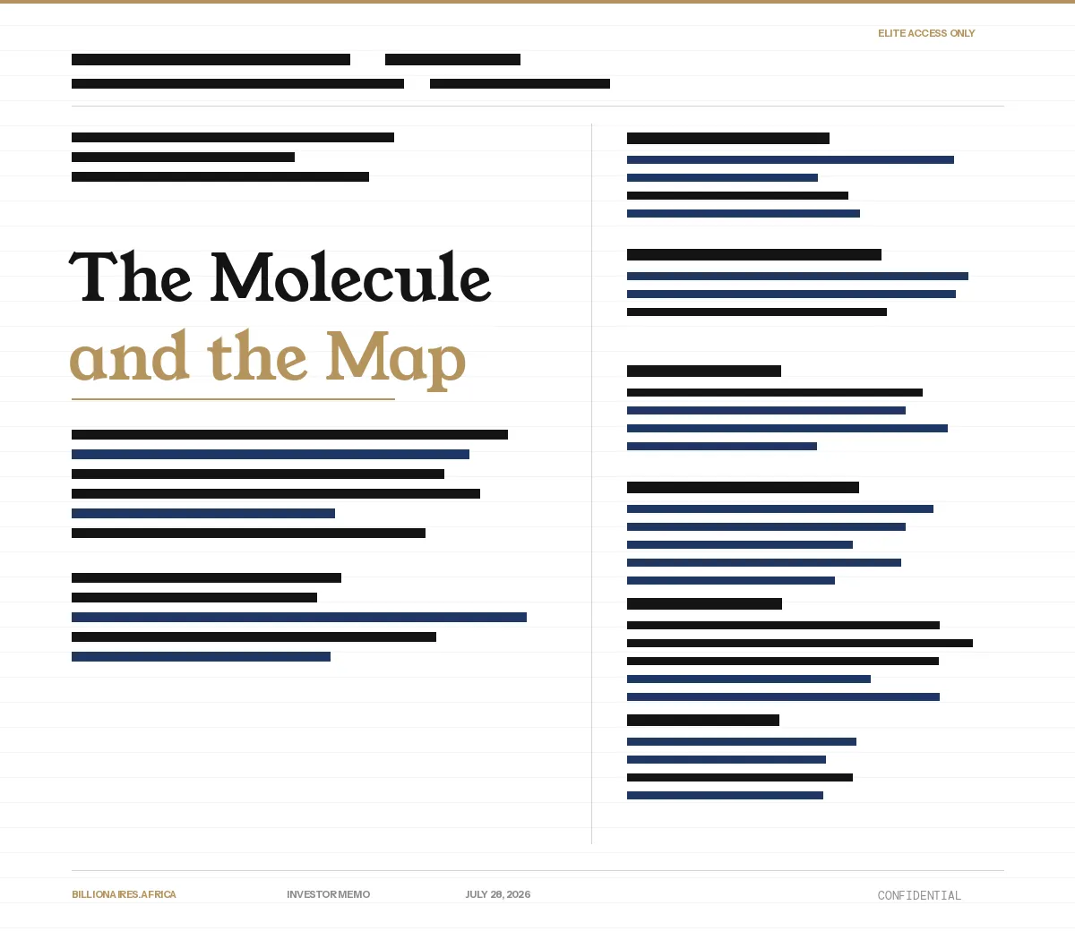 Wealth Intelligence: The Molecule and the Map