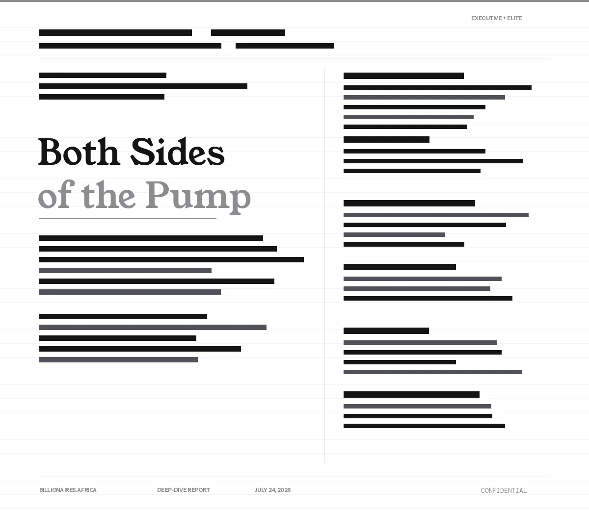Deep-Dive Report: Both Sides of the Pump