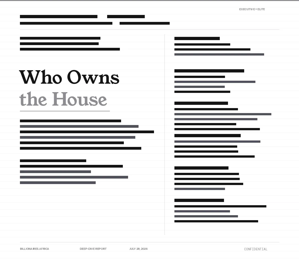 Deep-Dive Report: Who Owns the House