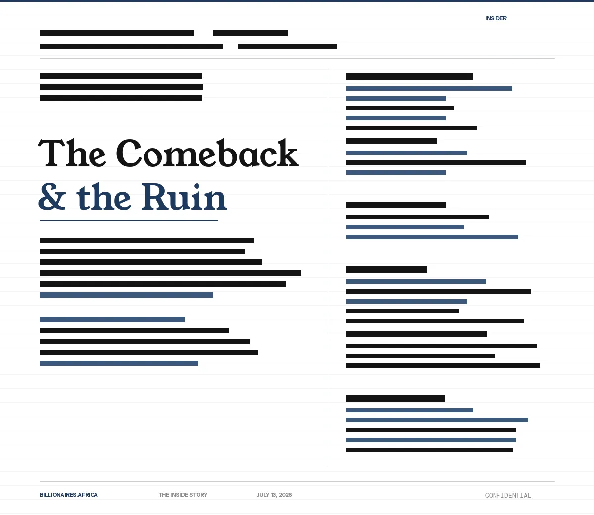 The Inside Story: The Comeback and the Ruin