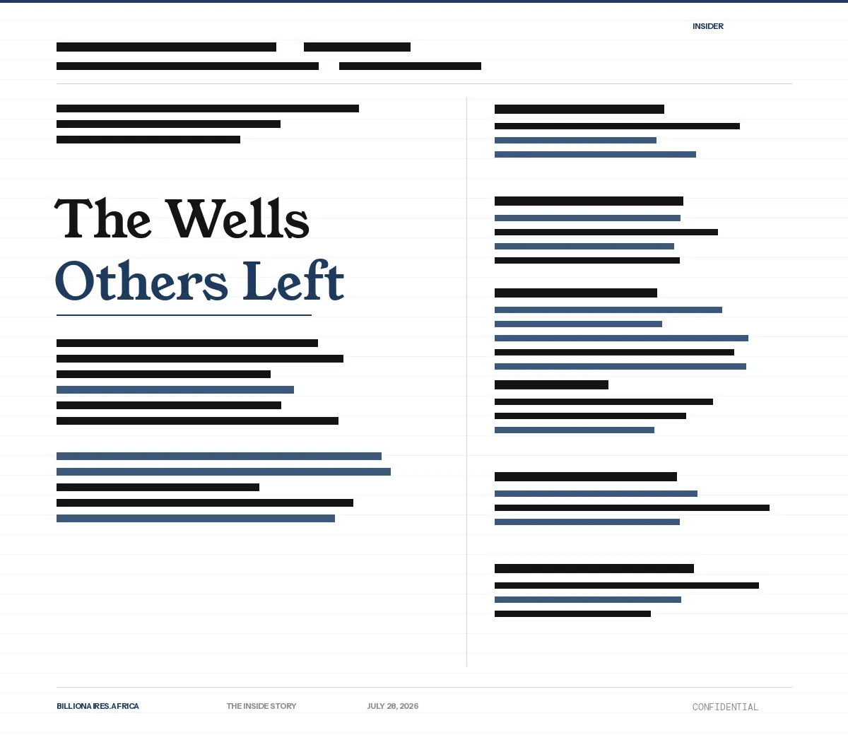 The Inside Story: The Wells Others Left