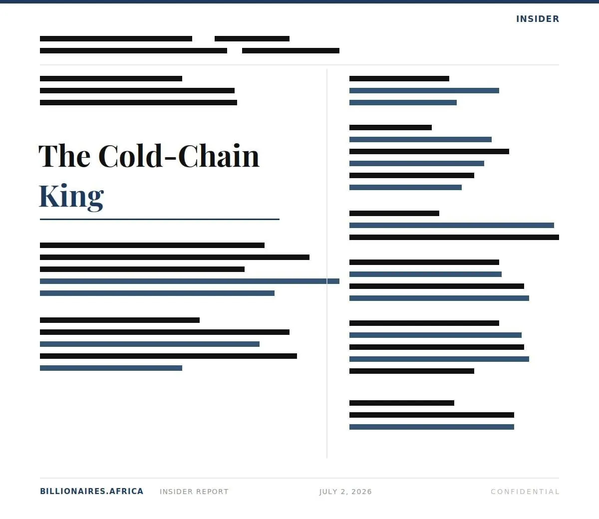 The Inside Story: The Cold-Chain King